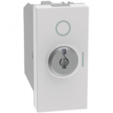 Interruttore bipolare a chiave Bticino Matix Go JW4012, Bianco, 10AX, Chiave sempre estraibile, 1 Modulo, MADE IN ITALY