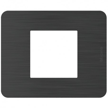 Placca Black Nickel Bticino Matix Go JA4802EN, 2 Moduli, Tecnopolimero, MADE IN ITALY