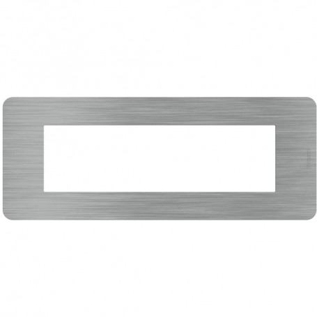 Placca Steel Bticino Matix Go JA4807ES, 7 Moduli, Tecnopolimero, MADE IN ITALY