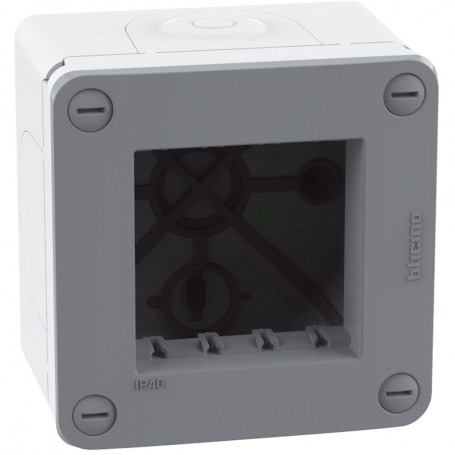 Scatola 2 Moduli Bticino Matix Go 28402G, IP40, Grigia, MADE IN ITALY