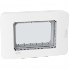 Placca IP55 Bticino Matix Go 28603W, 3 Moduli, Bianca, MADE IN ITALY