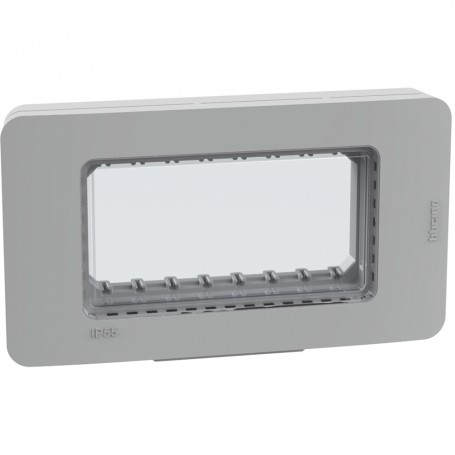 Placca IP55 Bticino Matix Go 28604G, 4 Moduli, Grigia, MADE IN ITALY