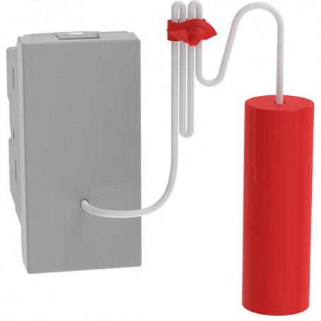 Pulsante a tirante Bticino Matix Go JG4033, Grigio, 10A, 1P (NO/NC), 1 Modulo, MADE IN ITALY