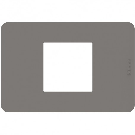 Placca Tortora Bticino Matix Go JA4819TD, 2 Moduli Centrati, Tecnopolimero, MADE IN ITALY