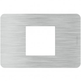 Placca Aluminium Bticino Matix Go JA4802EA, 2 Moduli, Tecnopolimero, MADE IN ITALY