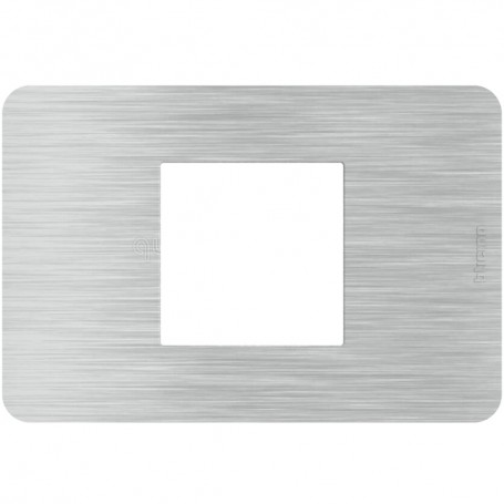 Placca Aluminium Bticino Matix Go JA4819EA, 2 Moduli Centrati, Tecnopolimero, MADE IN ITALY