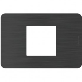 Placca Black Nickel Bticino Matix Go JA4819EN, 2 Moduli Centrati, Tecnopolimero, MADE IN ITALY