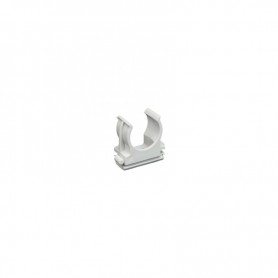 FAEG FG16043 Clips Scatto per fissaggio Tubo Diametro 25 mm, Foro per tassello, Grigio, Confezione 100 pezzi