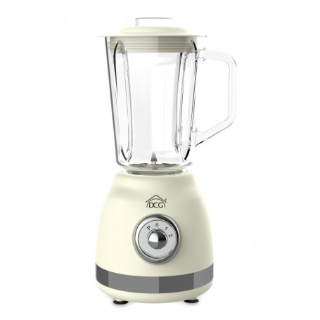 DCG UM1355 Frullatore con bicchiere in vetro 1.5L, Avorio, 600W, 4 Lame in inox, 2 Velocità + Pulse