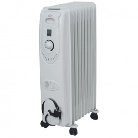 DCG RA2811 Radiatore olio 11 elementi con ruote, 3 Potenze, 2500W, Termostato regolabile, Vano avvolgicavo