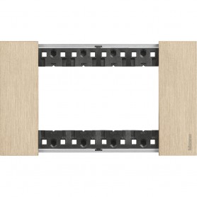 Bticino Living Now KA4804ZW Placca Oro 4 Moduli, Realizzata in Zama, MADE IN ITALY