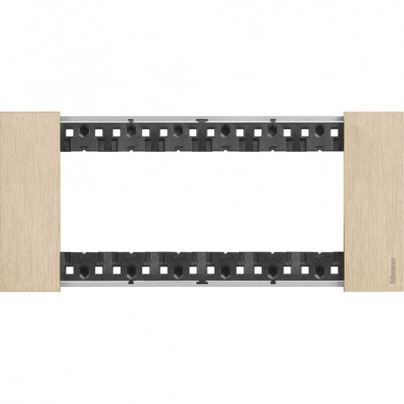 Bticino Living Now KA4806ZW Placca Oro 6 Moduli, Realizzata in Zama, MADE IN ITALY