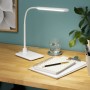 Eglo Laroa 96435 Lampada da scrivania Orientabile Bianca, LED 5W Dimmerabile, Luce Naturale, Interruttore touch, IP20