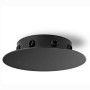 Rosone Perenz 6255N 8 Uscite, Nero Opaco, Diametro 15 cm, Altezza 3 cm, 8 Fori, Metallo