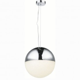 Globo Utila 56127H Sospensione Sfera Cromo con cristalli trasparenti, LED 16W, Luce Naturale, 1410 Lumen