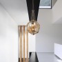 Globo Tiko 15859-H1 Sospensione Sfera con vetro Ambra, Corde in canapa marrone, 1 E27, Struttura in metallo marrone, Rustica
