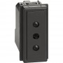 Bticino Living Now KG4113 Presa 10A Nera, 2P+T, Alveoli schermati, 1 Modulo, 250V AC, MADE IN ITALY