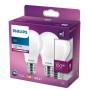 Philips 9290020265 Set 2 Lampadine LED 10W E27, Luce Naturale, Resa 100W, 4000K, 1521 Lumen, Goccia, Luce a 360 Gradi