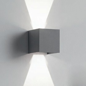 Isyluce 517-21 Applique Cubo da parete 16W, Antracite, Fascio regolabile, Luce calda, 2000 Lumen, IP54