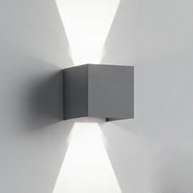 Isyluce 517-21 Applique Cubo da parete 16W, Antracite, Fascio regolabile, Luce calda, 2000 Lumen, IP54