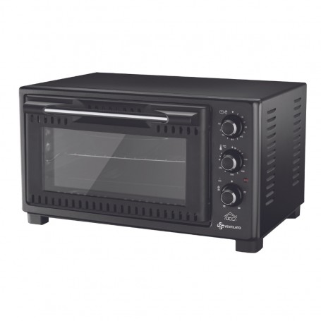 DCG MB1035N Forno Elettrico 35 Litri Ventilato con Luce, timer, 1300W, Termostato regolabile, Interno Smaltato, Nero