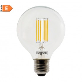 Beghelli Zafiro 56477 Lampada LED 13W E27 Vintage Trasparente, Luce Naturale, 4000K, Resa 90W, 1500 Lumen, Globo, Luce 360 Gradi