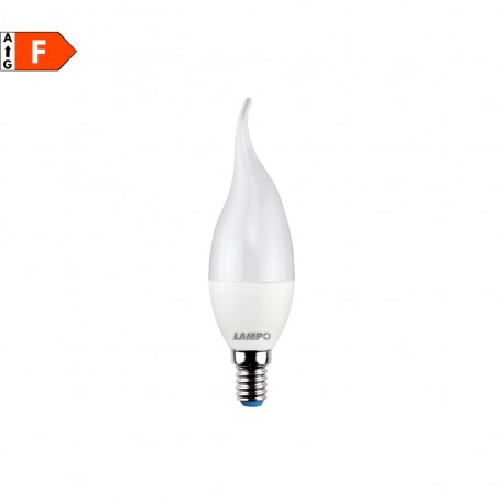 Lampada LED 8W Colpo di Vento E14 Luce Calda Lampo Lighting CV308WE14BC, 3000K, 710 Lumen, Resa 55W, Apertura luce 220, A+