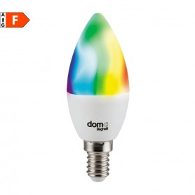 Beghelli Dome 60014 Lampadina Wi-Fi RGB E14 5W con App, 16 Milioni di colori, Luce calda-bianca, Comandabile da remoto, Smart