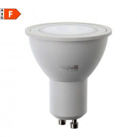 Beghelli 56858 Lampadina LED GU10 7W Luce naturale, Resa 70W, 600 Lumen, 4000K, Apertura luce 100 Gradi