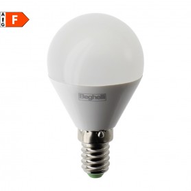 Beghelli 56987 Lampada LED E14 5W Luce fredda, 450 Lumen, Resa 35W, 6500K, Sfera, Apertura luce 160 Gradi