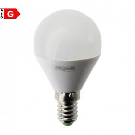 Beghelli 56962 Lampada LED E14 3,5W Luce calda, Resa 25W, 250 Lumen, 3000K, Sfera, Apertura luce 160 Gradi