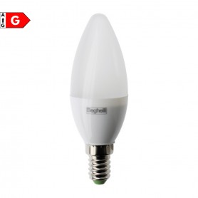 Beghelli 56966 Lampada LED E14 3,5W Luce calda, Resa 25W, 250 Lumen, 3000K, Oliva, Apertura luce 160 Gradi