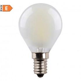 Lampo FLSFE14SOBC Lampada LED 6W E14, Luce Calda, 3000K, Resa 40W, 800 Lumen, Sfera, Luce a 300 Gradi, Semiopache
