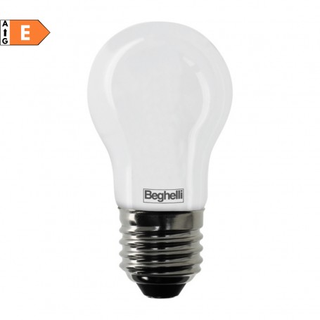 Beghelli 56540 Tutto Vetro Lampada LED 4W E27 Luce fredda, Resa 40W, 470 Lumen, 6500K, Sfera