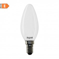 Beghelli 56530 Lampada LED Tutto Vetro 4W E14 Luce naturale, Resa 40W, 470 Lumen, 4000K, Oliva