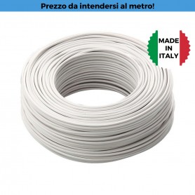 Cavo Unipolare FS17 1.5 mm2 Bianco, 450/750V, MADE IN ITALY, Flessibile, Roda Cavi