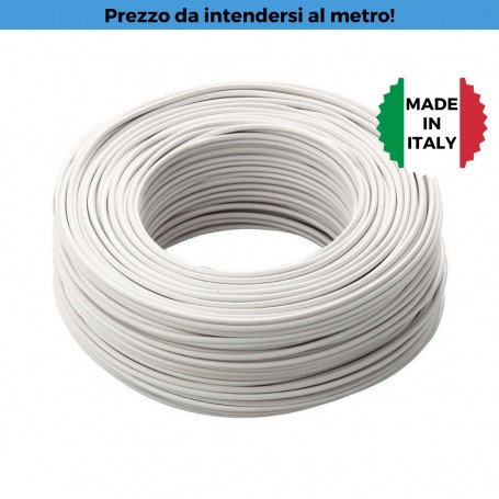 Cavo Unipolare FS17 2.5 mm2 Bianco, 450/750V, MADE IN ITALY, Flessibile, Roda Cavi