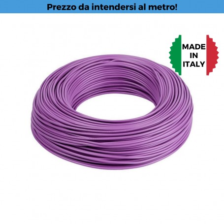 Cavo Unipolare FS17 1.5 mm2 Viola, 450/750V, MADE IN ITALY, Flessibile, Roda Cavi