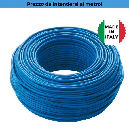 Cavo Unipolare FS17 2.5 mm2 Blu, 450/750V, MADE IN ITALY, Flessibile, Roda Cavi