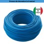 Cavo Unipolare FS17 4 mm2 Blu, 450/750V, MADE IN ITALY, Flessibile, Roda Cavi