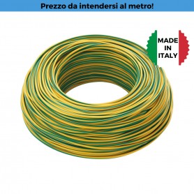 Cavo Unipolare FS17 4 mm2 Giallo-Verde, 450/750V, MADE IN ITALY, Flessibile, Roda Cavi