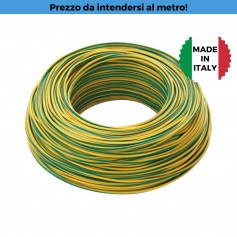 Cavo Unipolare FS17 6 mm2 Giallo-Verde, 450/750V, MADE IN ITALY, Flessibile, Roda Cavi