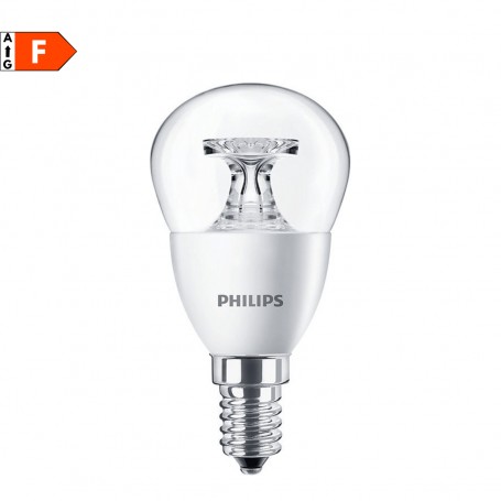 Philips CORELUS40E14C Lampada LED E14 6W Luce calda, Resa 40W, 470 Lumen, 2700K, Sfera, Trasparente