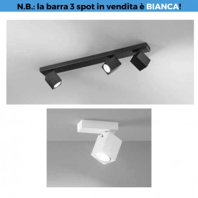 Perenz Oddy 8172B Barra 3 Spot Cubo Bianchi Orientabili, 3 GU10, Struttura in alluminio