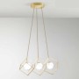 Perenz Cube 8146OR Sospensione 3 Cubi Oro con sfere in vetro bianco, 3 G9, Struttura in metallo