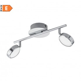 Plafoniera Spot Orientabili Eglo Salto 95629 Cromo Lucido, Sistema LED 11W, 1280 Lumen, Luce calda, Struttura in metallo, IP20