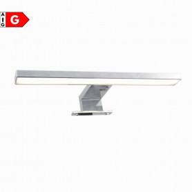 Lampo TB60CRBN Lampada per specchi, Installazione su cornice, parete o specchio, IP44, 8W LED, Luce naturale, Cromo lucido