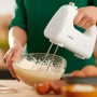 Mixer Philips HR3705/00 con fruste e ganci in acciaio inossidabile per impastare, 300W, 5 velocità + turbo, leggero|Coppolav.it
