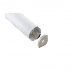 Lampo PR/ANG-S Profilo Alluminio Angolare per strisce LED, Inclinazione 45 Gradi, 2 Metri, Schermo opalino