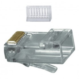 Plug LAN RJ45 Categoria 6 8P8C con contatti in ottone dorato, Schermato, Innesto per cavo tondo